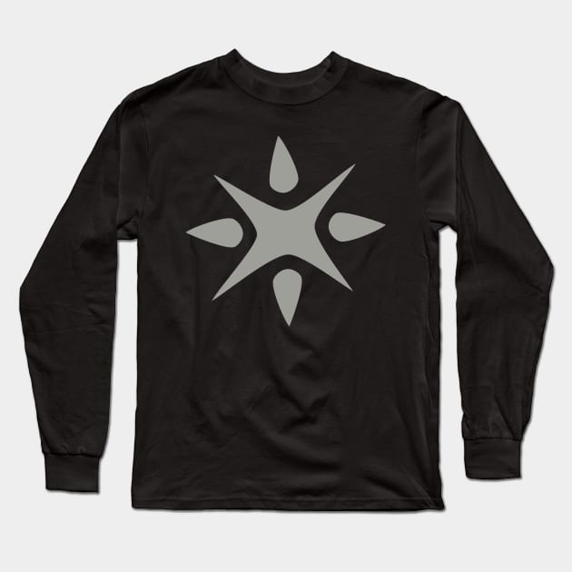 Large Geometric abstract snowflake in grey Long Sleeve T-Shirt by Angel Dawn Design